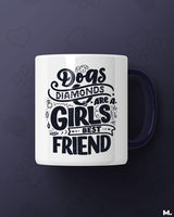 Dogs and diamonds printed mugs