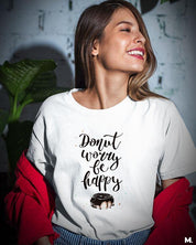 Printed t shirts - Donut worry be happy  - MUSELOT