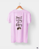 Donut worry be happy printed t shirts