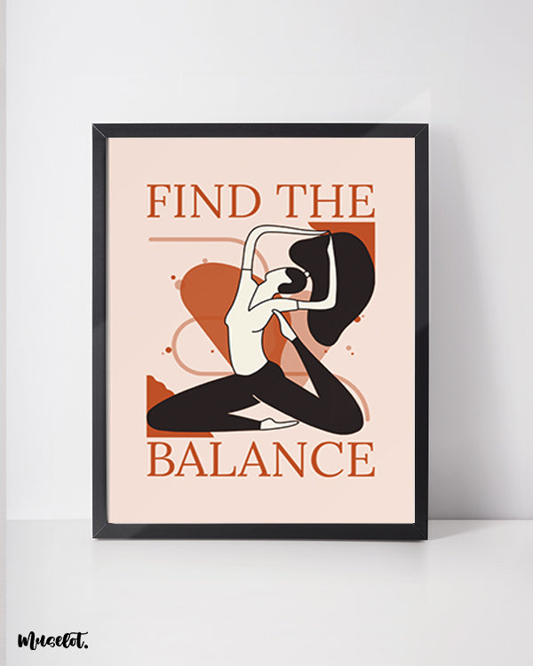 Find the balance modern art yoga posters at Muselot