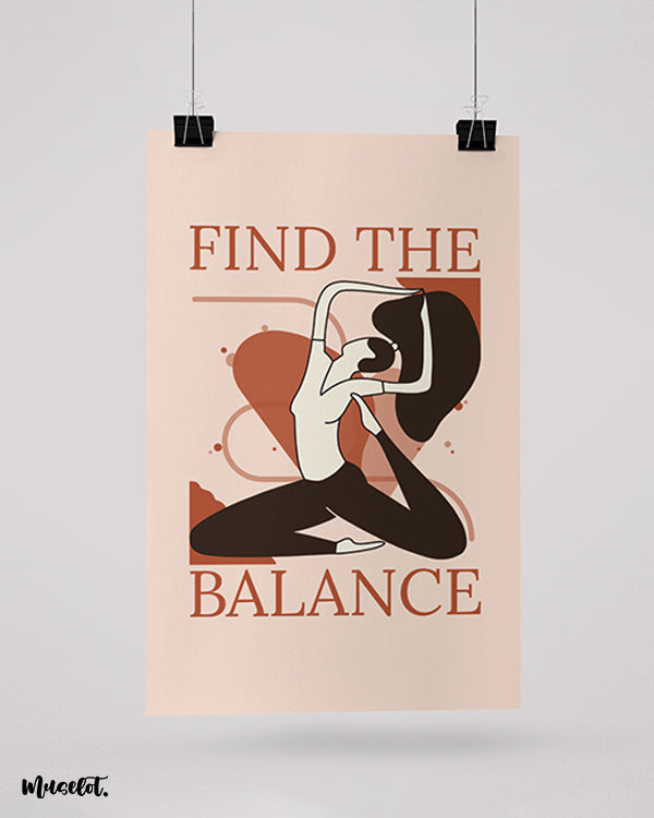 Find the balance modern art yoga posters at Muselot