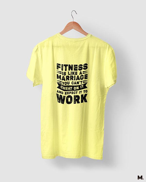 printed t shirts - Fitness is like marriage  - MUSELOT