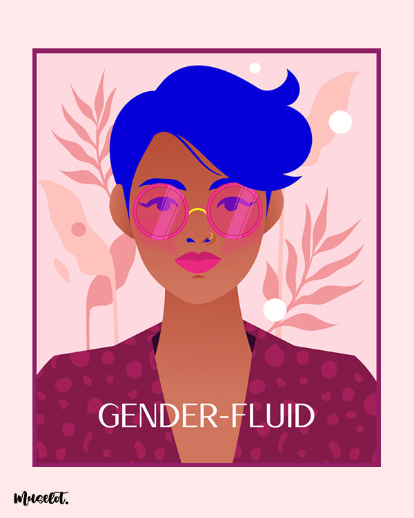 Gender fluid modern art posters for LGBTQ+ pride community by Muselot