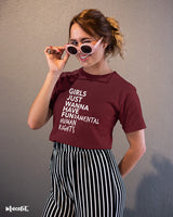 Girl's fundamental rights printed t shirts