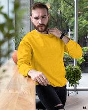 Golden yellow plain sweatshirts for men and women - Muselot