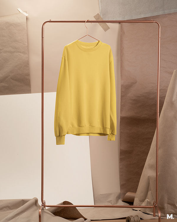 Golden yellow plain sweatshirts for men and women - Muselot