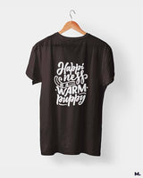 Happiness is a warm puppy printed t shirts