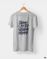 Happiness is a warm puppy printed t shirts