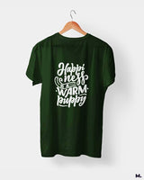 Happiness is a warm puppy printed t shirts
