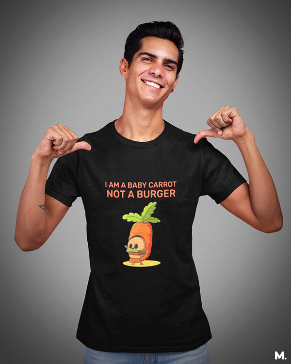 printed t shirts - Baby carrot, not a burger  - MUSELOT
