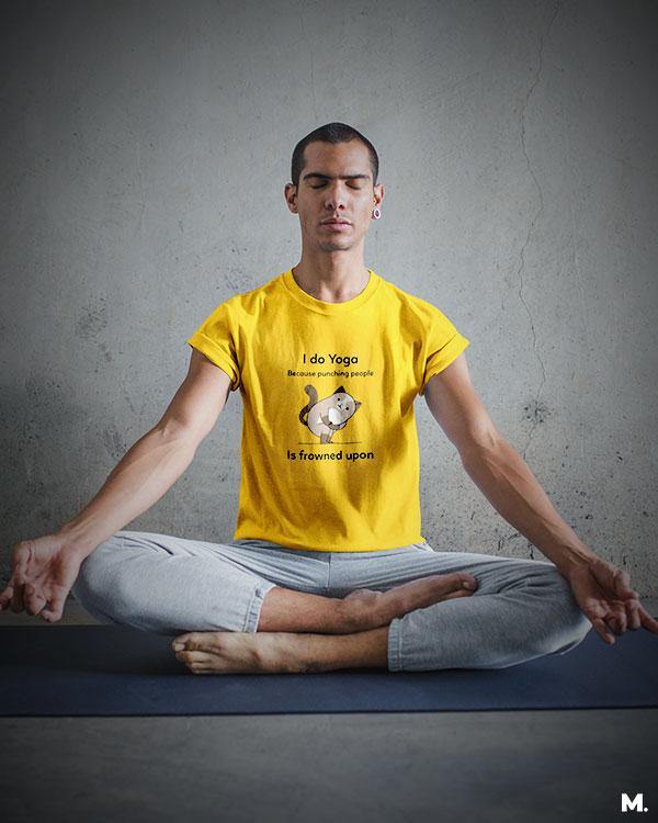 printed t shirts - Do yoga to avoid punching  - MUSELOT