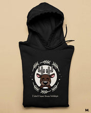Black printed hoodies for men and women - I don't have Xmas holiday  - MUSELOT