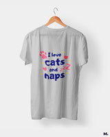 I love cats and naps printed t shirts