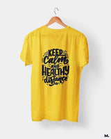 Keep calm & healthy distance printed t shirts