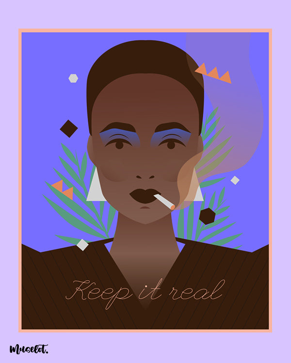 Keep it real punk style rebellious poster - Muselot