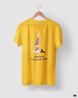 Letting go is hardest asana printed t shirts