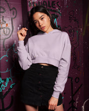 Light pink plain crop hoodies