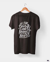 Live long and paws purr printed t shirts