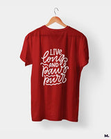 Live long and paws purr printed t shirts