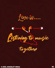 Printed mugs - Love is listening music together  - MUSELOT