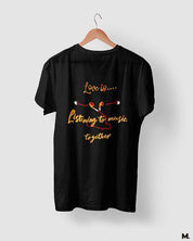 printed t shirts - Love is listening music together  - MUSELOT