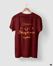 printed t shirts - Love is listening music together  - MUSELOT