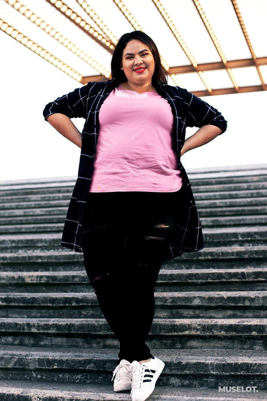 plain t shirts - Plus size t shirts (light solid colors)  - MUSELOT