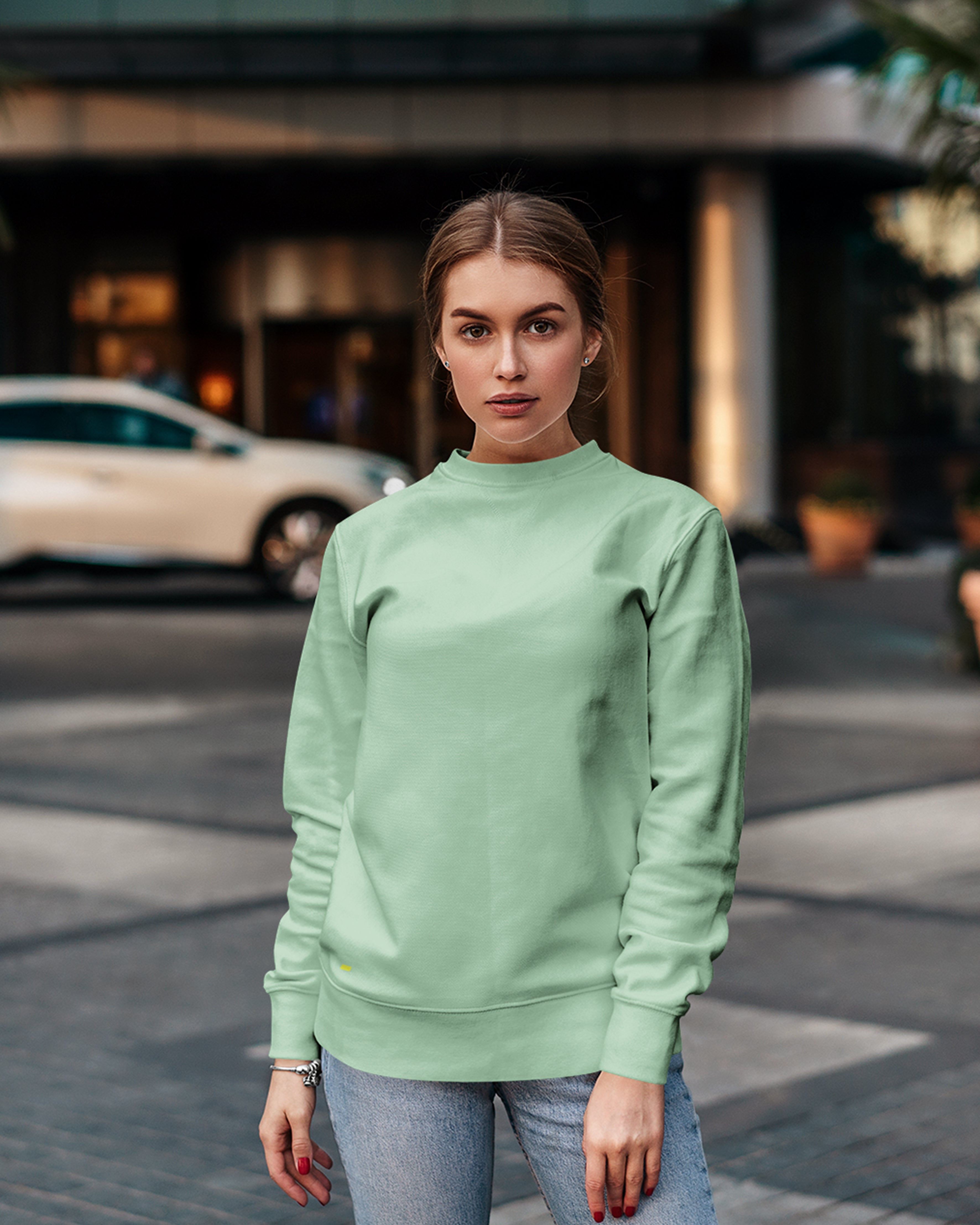 Mint green plain sweatshirts for men and women online - Muselot