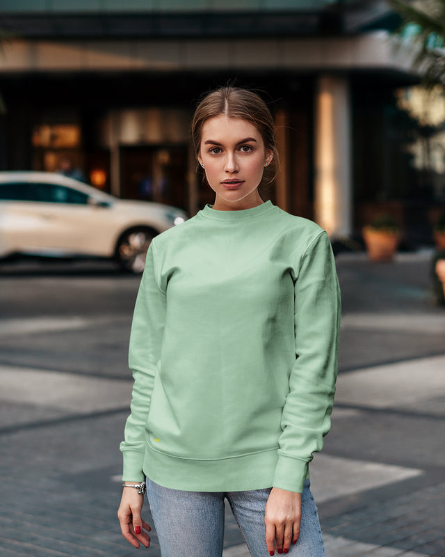 Mint green plain sweatshirts for men and women online - Muselot