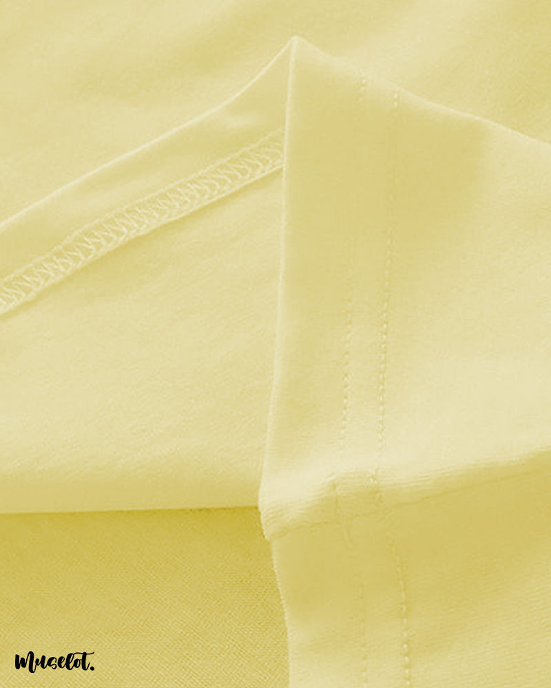 Muselot's butter yellow colour t shirt fabric 