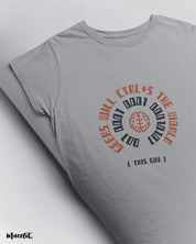 Geeks will ctrl+s the world funny illustrated printed t shirt in melange grey colour for geeks at Muselot