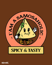I am a samosaholic cute design illustration at Muselot 