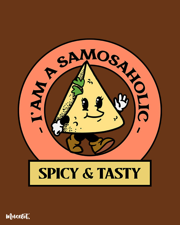 I am a samosaholic cute design illustration at Muselot 