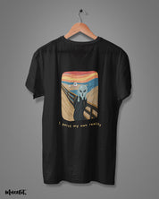 I paint my own reality funny design illustrated printed t shirt in black colour at Muselot