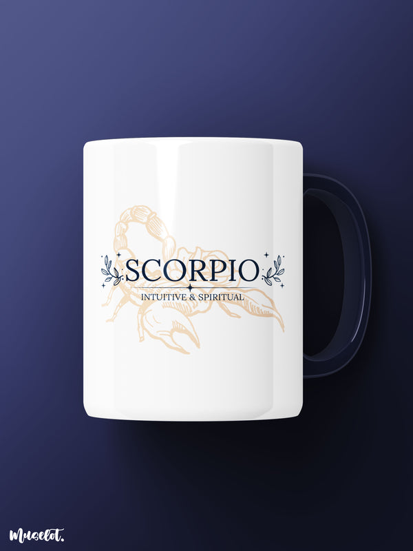 Scorpio - intuitive and spiritual printed mugs online, microwavable and dishwasher safe - Muselot