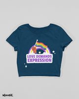 Love demands expression crop t shirts