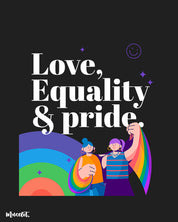 Love, equality and pride design illustration for LGBTQ+ pride by Muselot