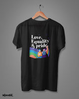 Love, equality and pride printed t shirts