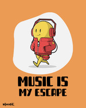 Music is my escape printed t shirts for music lovers by Muselot 
