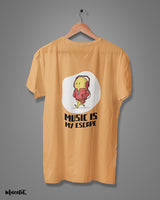 Music is my escape printed t shirts