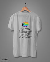 Rainbow sheep of the family printed t shirts