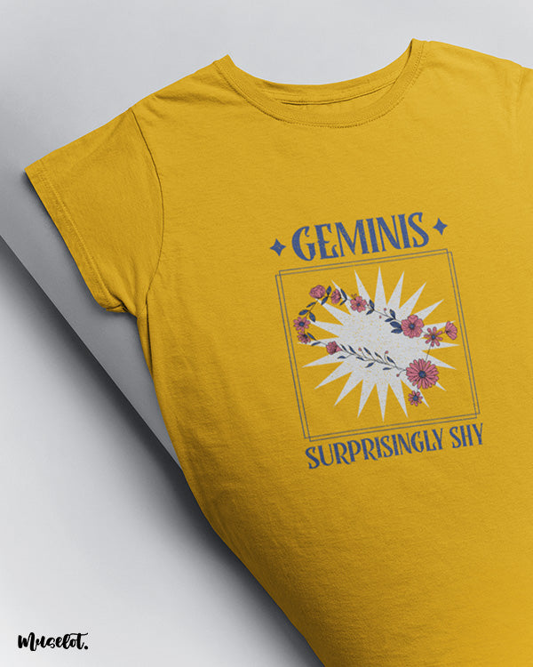 Surprisingly shy Geminis design illustration at Muselot