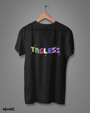 Tagless design illustrated printed t shirt in black colour for LGBTQ+ pride at Muselot