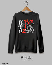 Black round neck sweatshirt printed for aspiring astronauts online - Muselot