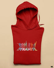 Printed red hoodies for BTS fans or ARMY printed with Dynamite  - MUSELOT