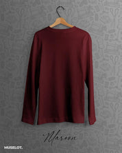 full sleeve t shirts - Maroon t shirt full sleeve  - MUSELOT