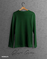 Full sleeves olive green t shirt
