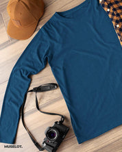 full sleeve t shirts - Full sleeve navy blue t shirt  - MUSELOT