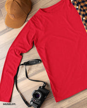 full sleeve t shirts - Full sleeves red t shirt  - MUSELOT