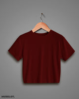 Maroon t shirt crop top